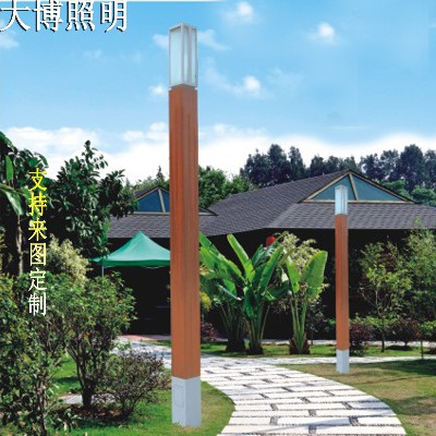 方形LED景觀(guān)燈特色木紋工藝鋁制簡(jiǎn)約公園庭院景觀(guān)燈柱廠(chǎng)家批發(fā)