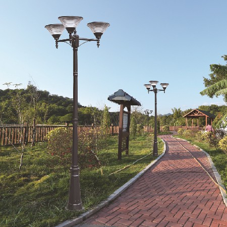 太陽能庭院燈粗條紋喇叭款小區(qū)園林廣場鋁制歐式景觀庭院燈批發(fā)