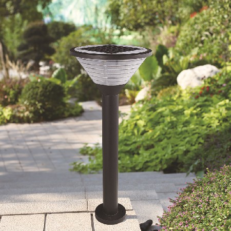 太陽能庭院燈粗條紋喇叭款小區(qū)園林廣場鋁制歐式景觀庭院燈批發(fā)